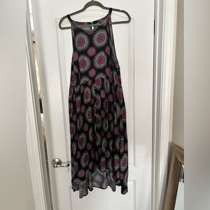 Black and multicolored sleeveless dress